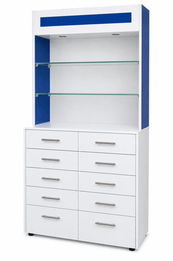 Torre-Gavetera-Modular-Para-Droguería-en-Colombia-Estantería-Organizadora-para-Farmacia