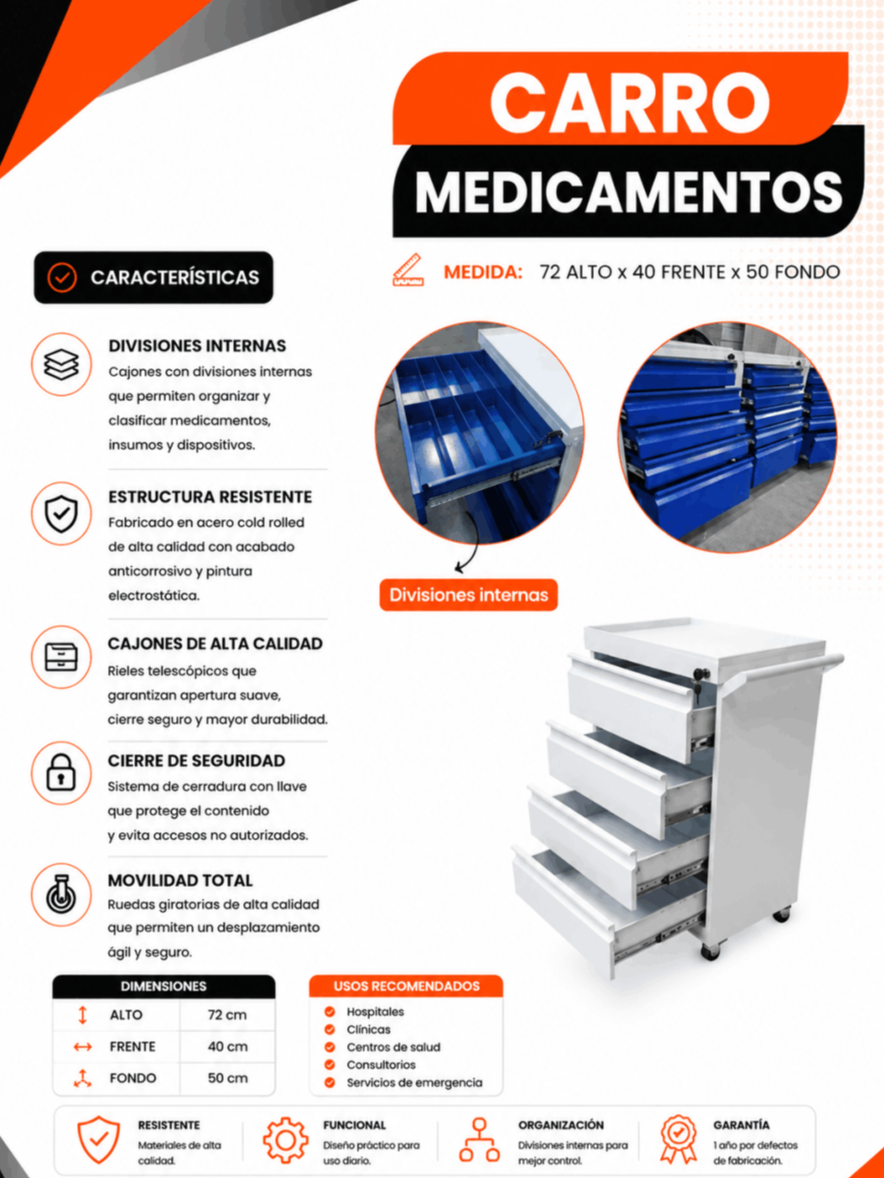 Columna metálica para almacenamiento de medicamentos en farmacias
