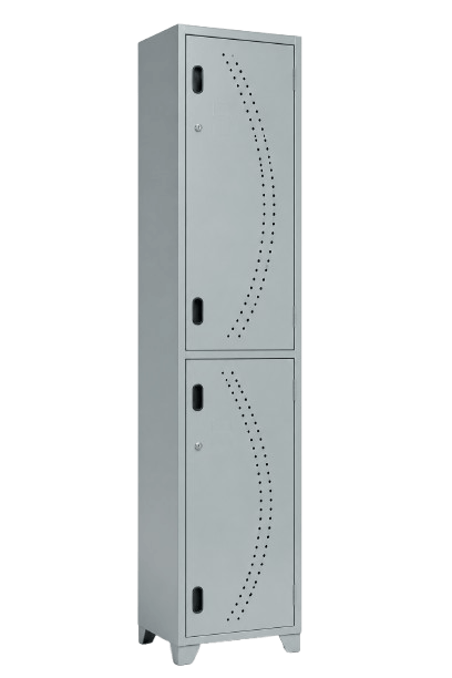 Locker metálico azul de 2 puestos para empresas